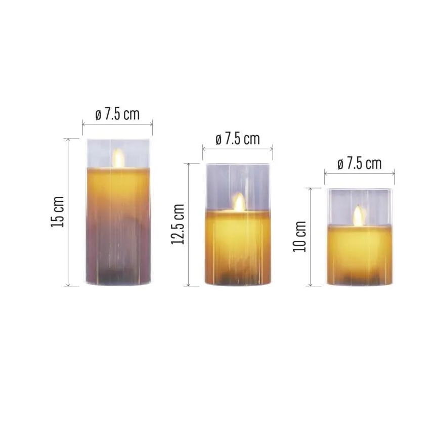 SADA 3x LED sviečok LED/6xAA