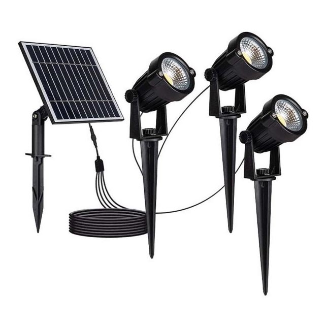 SADA 3x LED Vonkajšia solárna lampa 3xLED/1,2W/3,7V IP65 3000K 4000 mAh