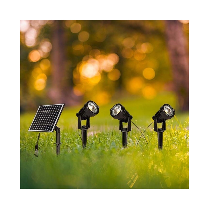 SADA 3x LED Vonkajšia solárna lampa 3xLED/1,2W/3,7V IP65 3000K 4000 mAh