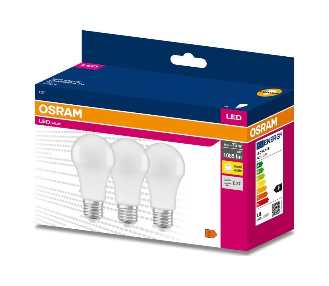 Sada 3x LED žiaroviek A60 E27/10W/230V 3000K - Osram 4058075630338