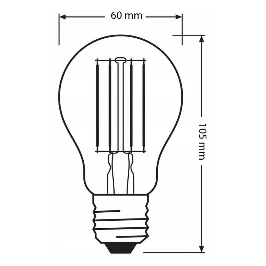Sada 3x LED žiaroviek BASE CLASSIC FILAMENT A60 E27/7,5W/230V 4000K - Osram