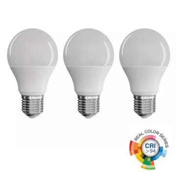 SADA 3x LED Žiarovka A60 E27/7,2W/230V 2700K CRI 94 Ra