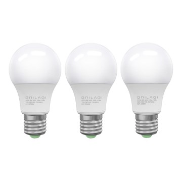 SADA 3x LED Žiarovka ECOLINE A60 E27/10W/230V 6500K - Brilagi