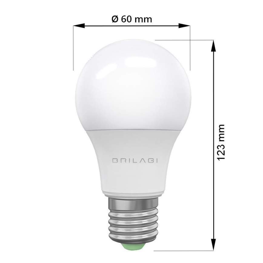 SADA 3x LED Žiarovka ECOLINE A60 E27/15W/230V 6500K - Brilagi