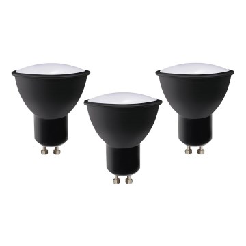 SADA 3x LED Žiarovka ECOLINE GU10/6W/230V 4000K čierna - Brilagi