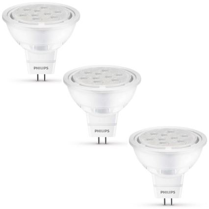 SADA 3x LED Žiarovka GU5,3/MR16/8,2W/12V 2700K - Philips