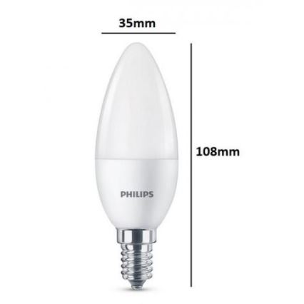 Sada 3x LED Žiarovka Philips E14/5,5W/230V 2700K