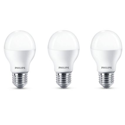 SADA 3x LED Žiarovka Philips E27/9W/230V 2700K