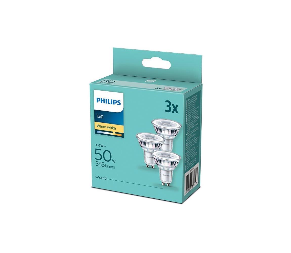 Philips SADA 3x LED Žiarovka Philips GU10/4,6W/230V 2700K