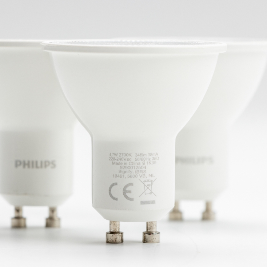 SADA 3x LED Žiarovka Philips GU10/4,7W/230V 2700K