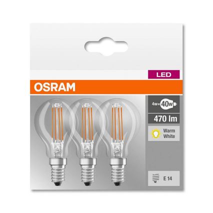 SADA 3x LED Žiarovka P40 E14/4W/230V 2700K - Osram