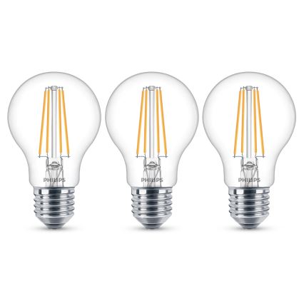 SADA 3x LED Žiarovka VINTAGE Philips E27/7W/230V 2700K