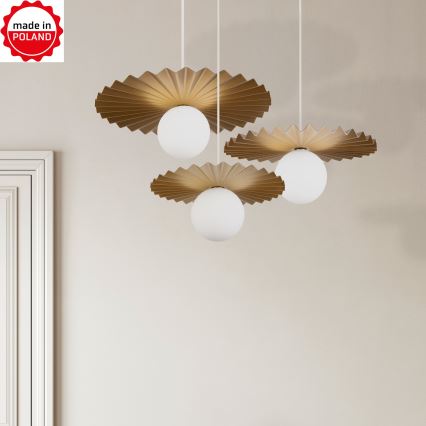 SADA 3x luster na lanku SUNPLISS 1xG9/10W/230V zlatá/krémová