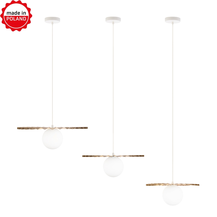 SADA 3x luster na lanku SUNPLISS 1xG9/10W/230V zlatá/krémová