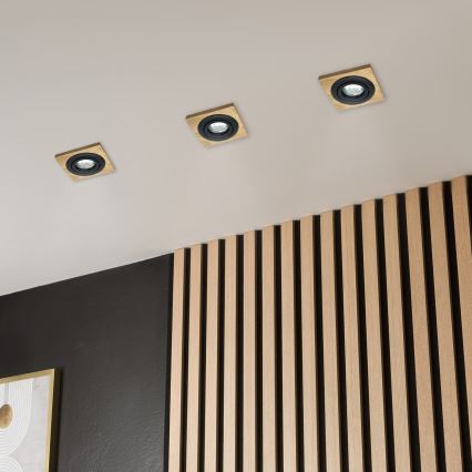 SADA 3x Podhľadové svietidlo TOBBY 1xG9/20W/230V 11,5x11,5 cm dub/čierna