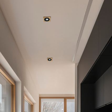 SADA 3x Podhľadové svietidlo TOBBY 1xG9/20W/230V 11,5x11,5 cm dub/čierna