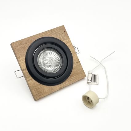 SADA 3x Podhľadové svietidlo TOBBY 1xG9/20W/230V 11,5x11,5 cm dub/čierna