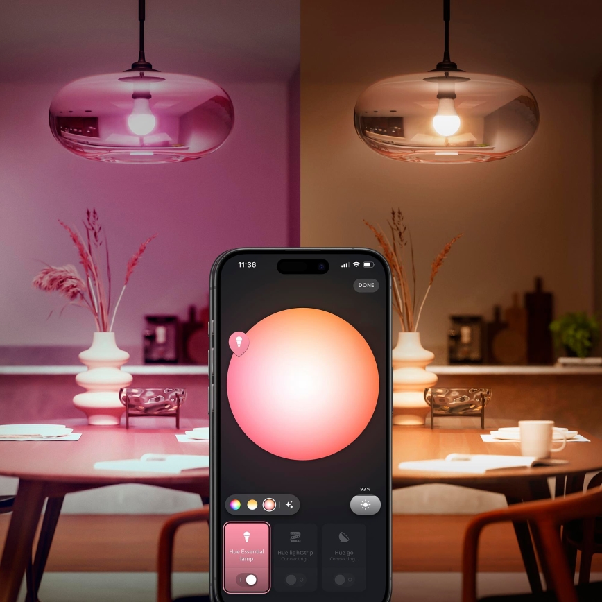 Sada 3x stmievateľných LED žiaroviek Philips Hue White And Color Ambiance Essential E27/8W/230V 2200-6500K