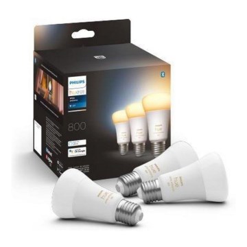 SADA 3x stmievateľných LED žiaroviek Philips Hue WHITE AMBIANCE A60 E27/6W/230V 2200-6500K