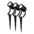 Sada 3x stmievateľných vonkajších LED svietidiel RGBW SmartLife LED/3W/230V IP65 Wi-Fi Tuya čierna