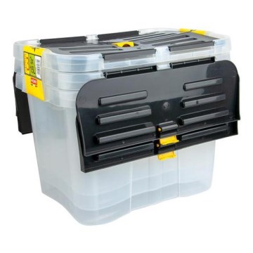 SADA 3x Úložný box DRAGON 15 l čierna/číra