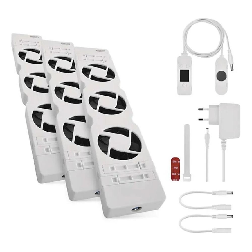 SADA 3x Ventilátor pod kúrenie 5/230V biela