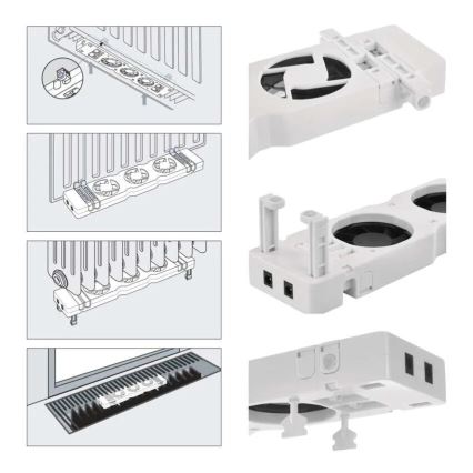 SADA 3x Ventilátor pod kúrenie 5/230V biela
