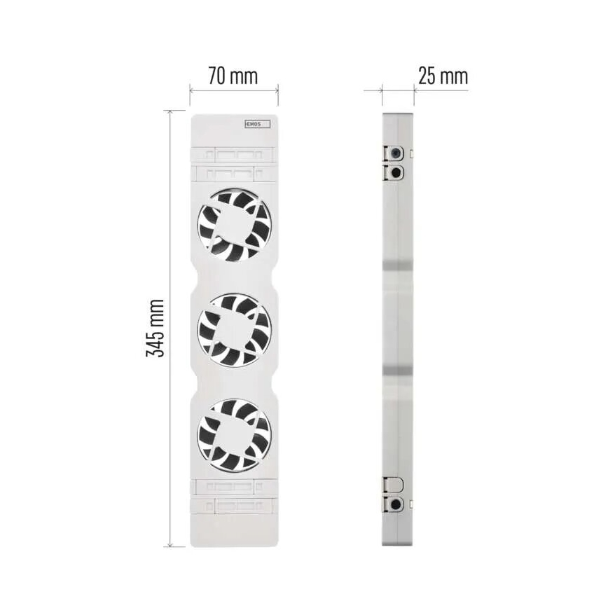 SADA 3x Ventilátor pod kúrenie 5/230V biela