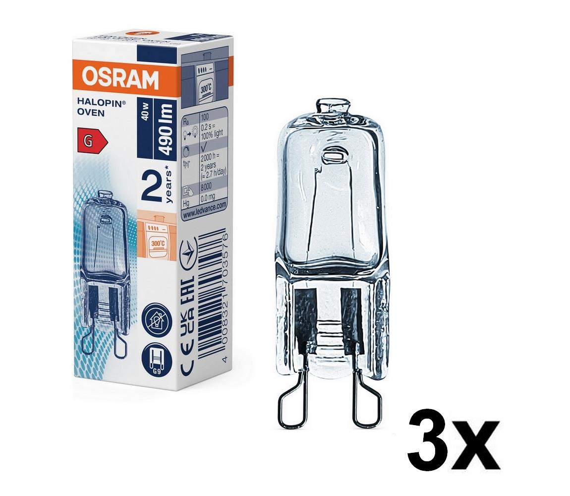 SADA 3x žiaroviek do rúry HALOPIN G9/40W/230V 2700K - Osram 8590828004936