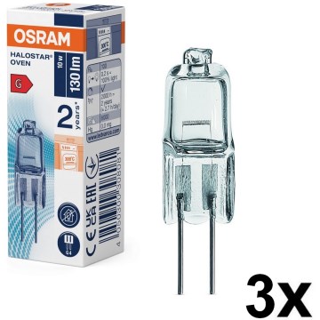 Sada 3x žiaroviek do rúry HALOSTAR G4/10W/12V 2700K - Osram