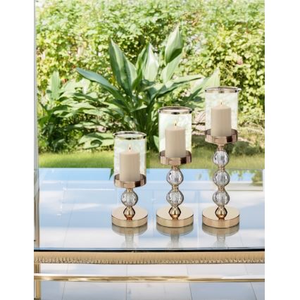 SADA 3x zlatých svietnikov