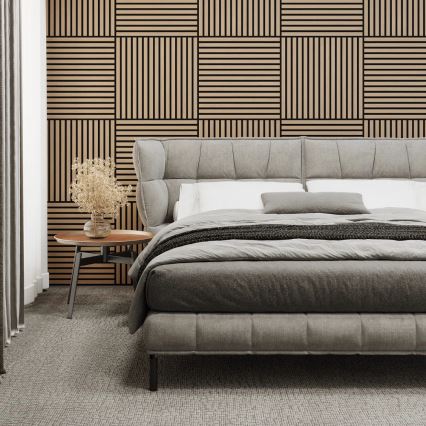 Sada 4 ks akustických obkladových panelov DANVIKEN 60x60 cm, dub