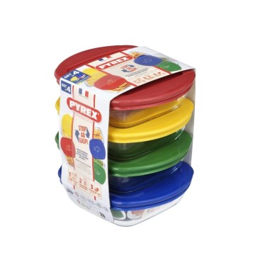 SADA 4 ks sklenených dóz na potraviny PYREX 0,3 l