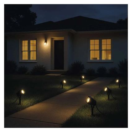 SADA 4x LED RGBIC Stmievateľná vonkajšia lampa LED/7W/230V 3000-6500K IP65 Wi-Fi Tuya