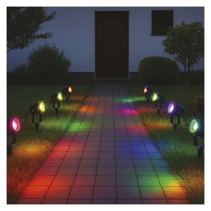 SADA 4x LED RGBIC Stmievateľná vonkajšia lampa LED/7W/230V 3000-6500K IP65 Wi-Fi Tuya