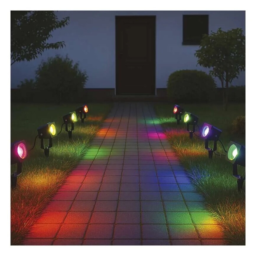 SADA 4x LED RGBIC Stmievateľná vonkajšia lampa LED/7W/230V 3000-6500K IP65 Wi-Fi Tuya