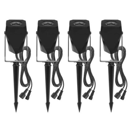 SADA 4x LED RGBIC Stmievateľná vonkajšia lampa LED/7W/230V 3000-6500K IP65 Wi-Fi Tuya