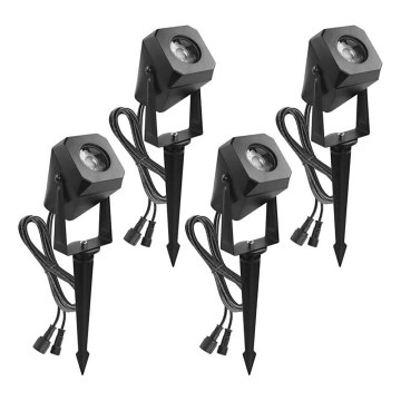 SADA 4x LED RGBIC Stmievateľná vonkajšia lampa LED/7W/230V 3000-6500K IP65 Wi-Fi Tuya