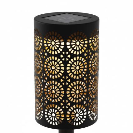 Sada 4x LED solárna lampa DECOR LED/1,2V 150 mAh 3000K 39 cm IP44 čierna