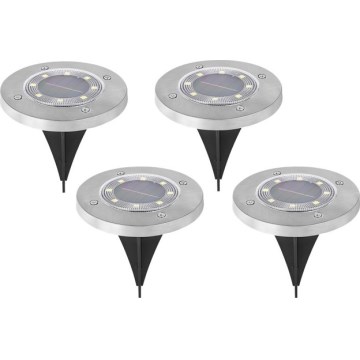 SADA 4x LED solárnych lámp so senzorom CLAVO LED/1xAAA 4000 K IP44 300 mAh
