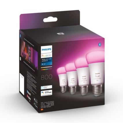 SADA 4x LED Stmievateľná žiarovka Philips Hue White And Color Ambiance E27/6,5W/230V 2000-6500K