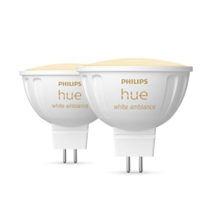 SADA 4 ks LED stmievateľných žiaroviek Philips Hue WHITE AMBIANCE GU5,3/MR16/5,1W/12V 2200-6500K