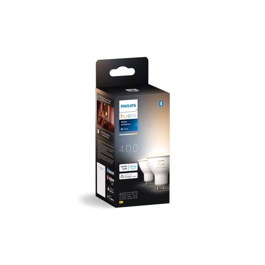 SADA 4x LED Stmievateľná žiarovka Philips Hue WHITE AMBIANCE GU10/4,2W/230V 2200-6500K