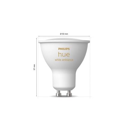 SADA 4x LED Stmievateľná žiarovka Philips Hue WHITE AMBIANCE GU10/4,2W/230V 2200-6500K