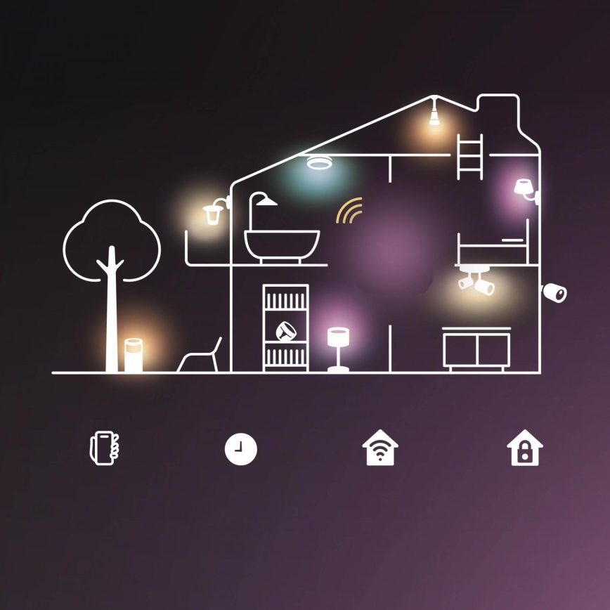 Sada 4x stmievateľných LED RGB žiaroviek Philips SMART C37 E14/5W/230V 2200-6500K