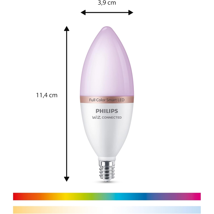 Sada 4x stmievateľných LED RGB žiaroviek Philips SMART C37 E14/5W/230V 2200-6500K