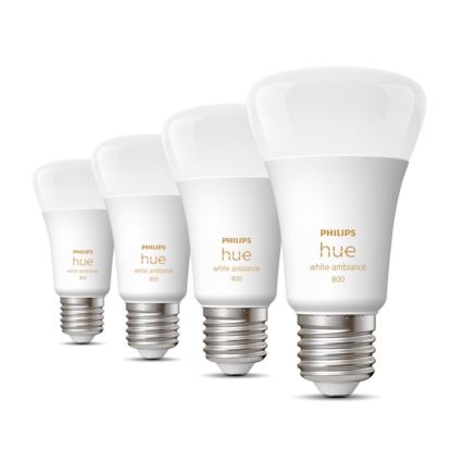 SADA 4xLED Stmievateľná žiarovka Philips Hue WHITE AMBIANCE E27/6W/230V 2200-6500K