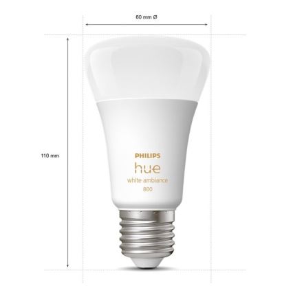 SADA 4xLED Stmievateľná žiarovka Philips Hue WHITE AMBIANCE E27/6W/230V 2200-6500K