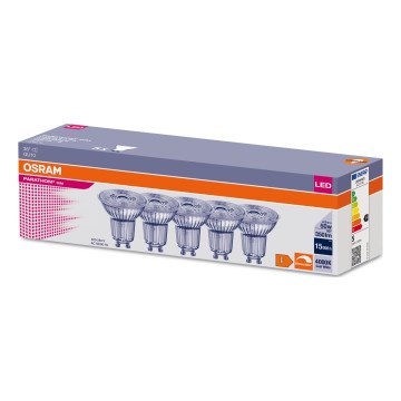 SADA 5x LED Stmievateľná žiarovka PAR16 GU10/4,5W/230V 4000K 36° - Osram
