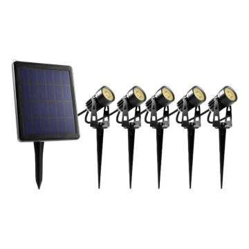 SADA 5x LED Vonkajšia lampa so solárnym panelom LED/4000 mAh IP44